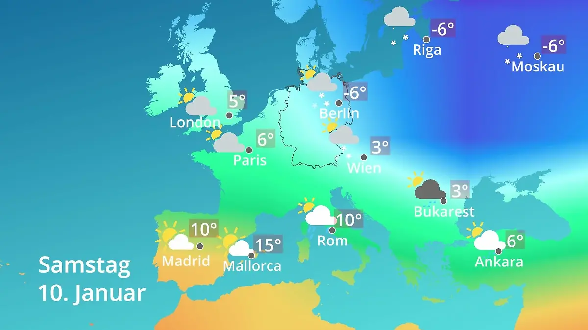 Europa: Wie wird das Wetter? Prognose: Temperaturen von Spanien bis zur Türkei