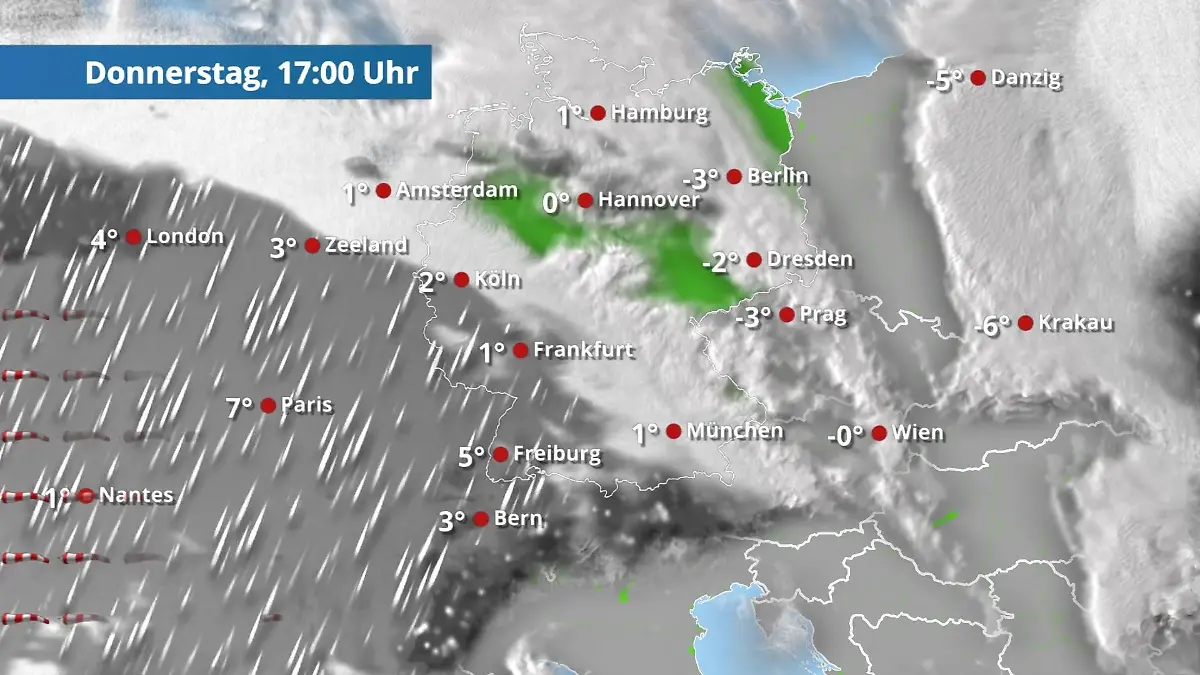Regen und Schnee - das wird glatt! Der Regen- und Wolkenfilm für 48 Stunden