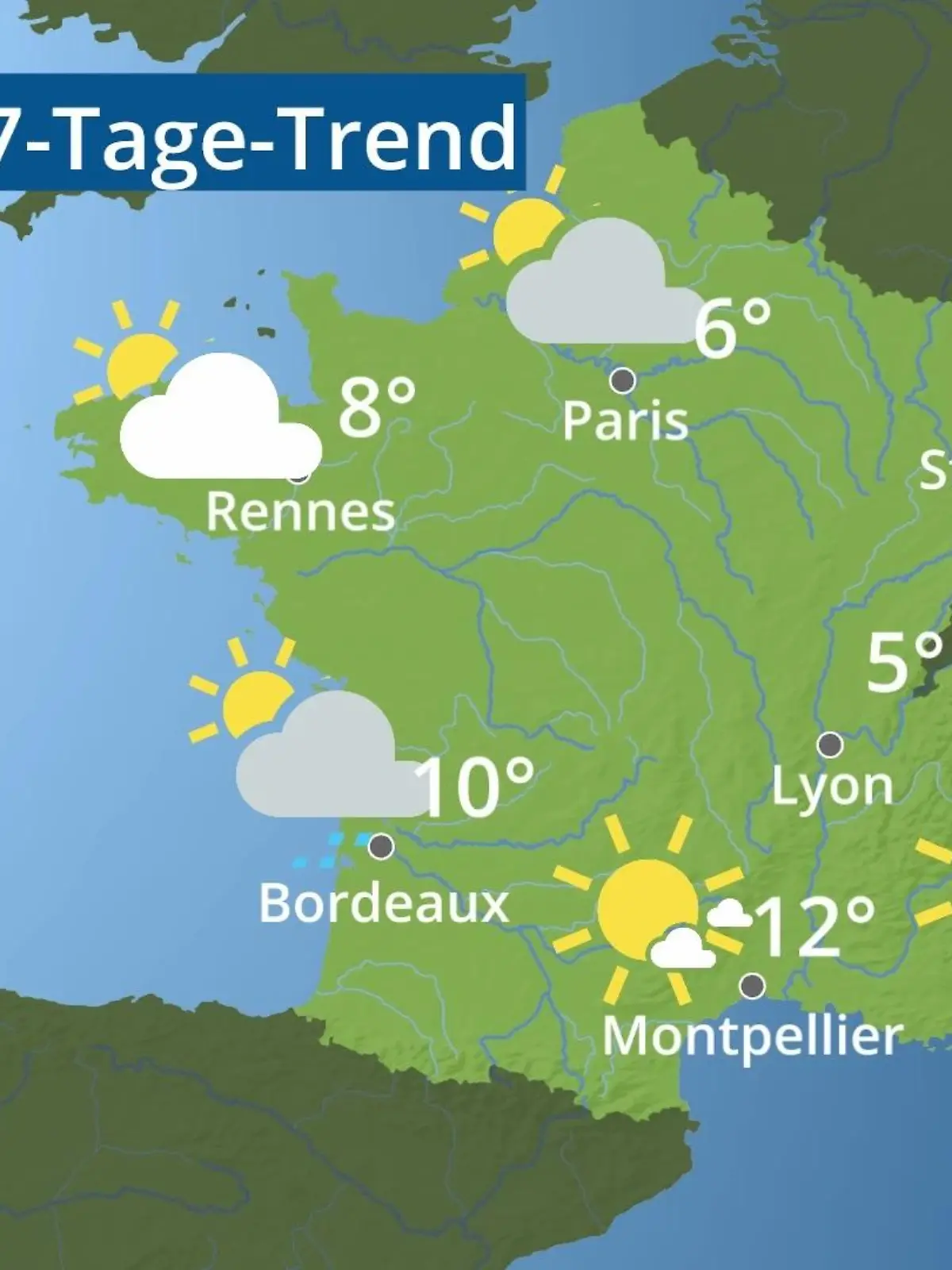 Bild zu: "Frankreich: Wie wird das Wetter?"