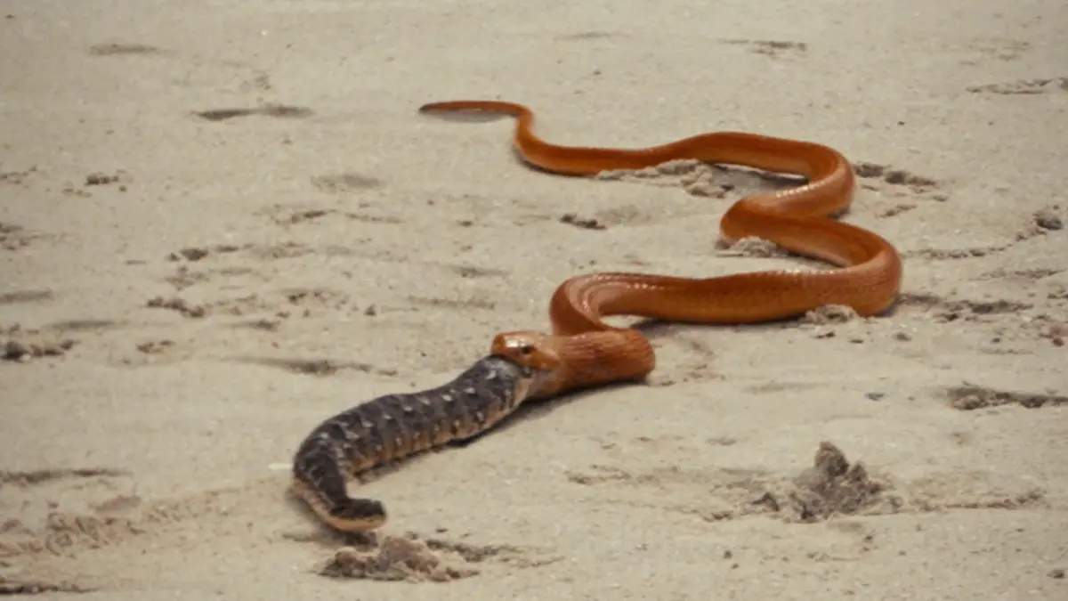 Artgenossen-Attacke! Todeskampf im Maul der Kobra – doch Schlange gelingt SO die Flucht Touris fiebern mit