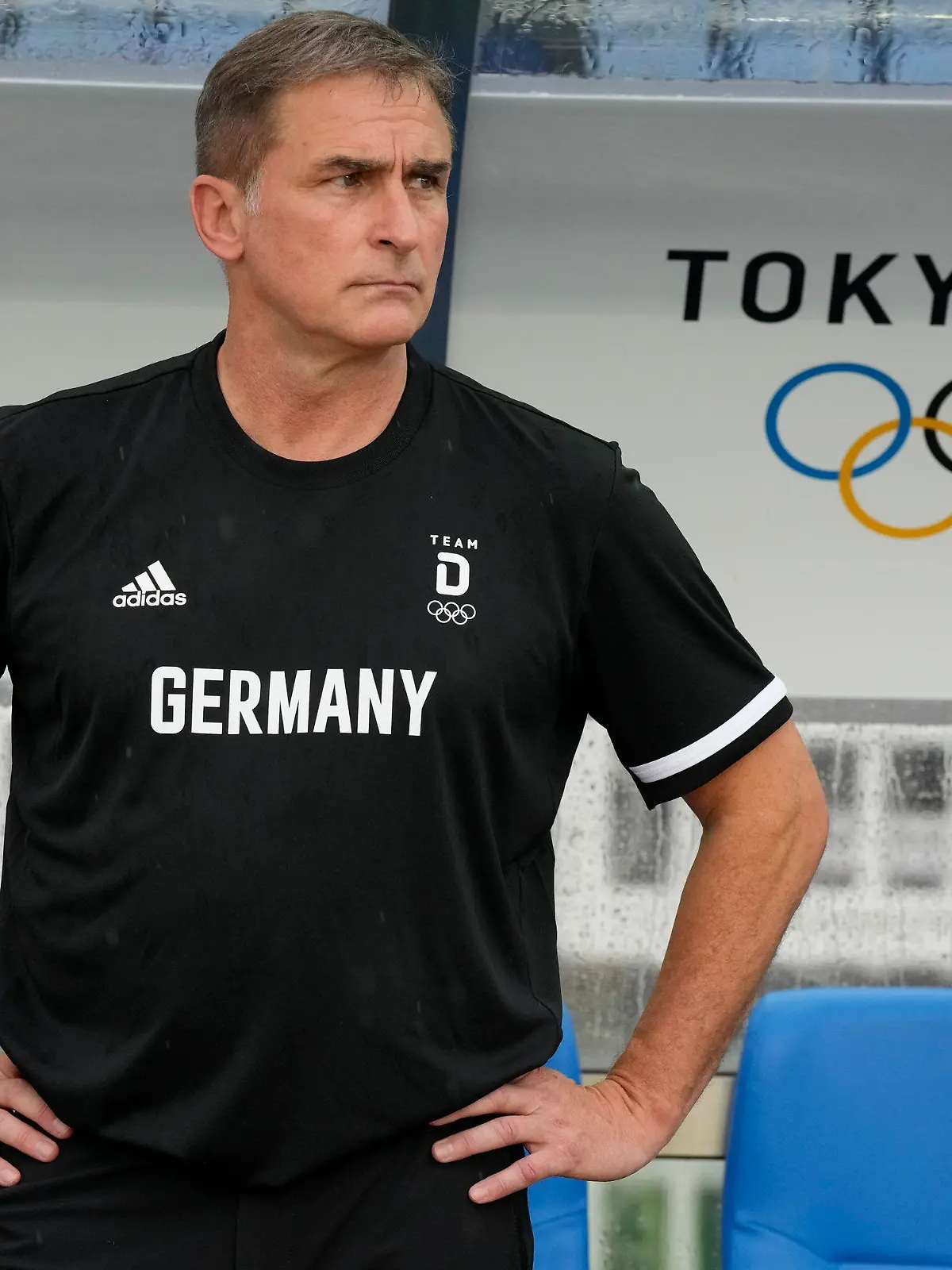 28.07.2021, Japan, Rifu: Fußball, Olympia, Männer, Vorrunde, Gruppe D, 3. Spieltag, Deutschland - Elfenbeinküste im Miyagi-Stadium: Deutschlands Trainer Stefan Kuntz. Foto: Andre Penner/AP/dpa +++ dpa-Bildfunk +++