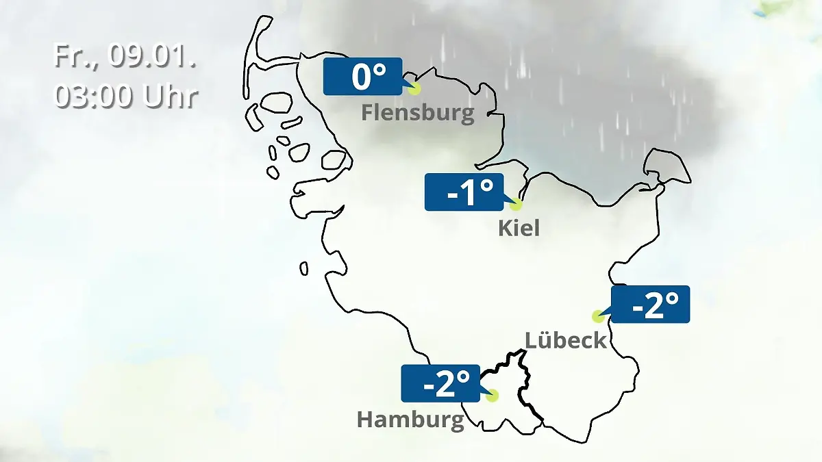 Hamburg, Schleswig-Holstein: Wie wird das Wetter? Regen- und Wolkenfilm für die Nordsee- und Ostseeküste