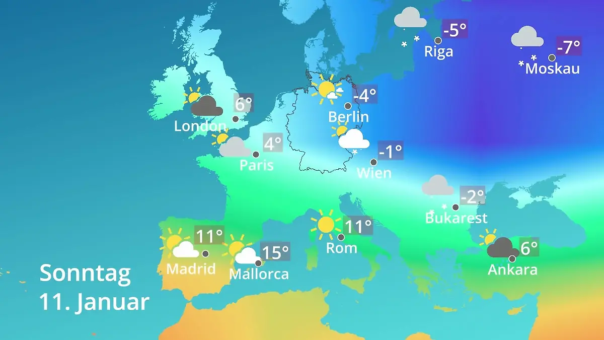 Europa: Wie wird das Wetter? Prognose: Temperaturen von Spanien bis zur Türkei