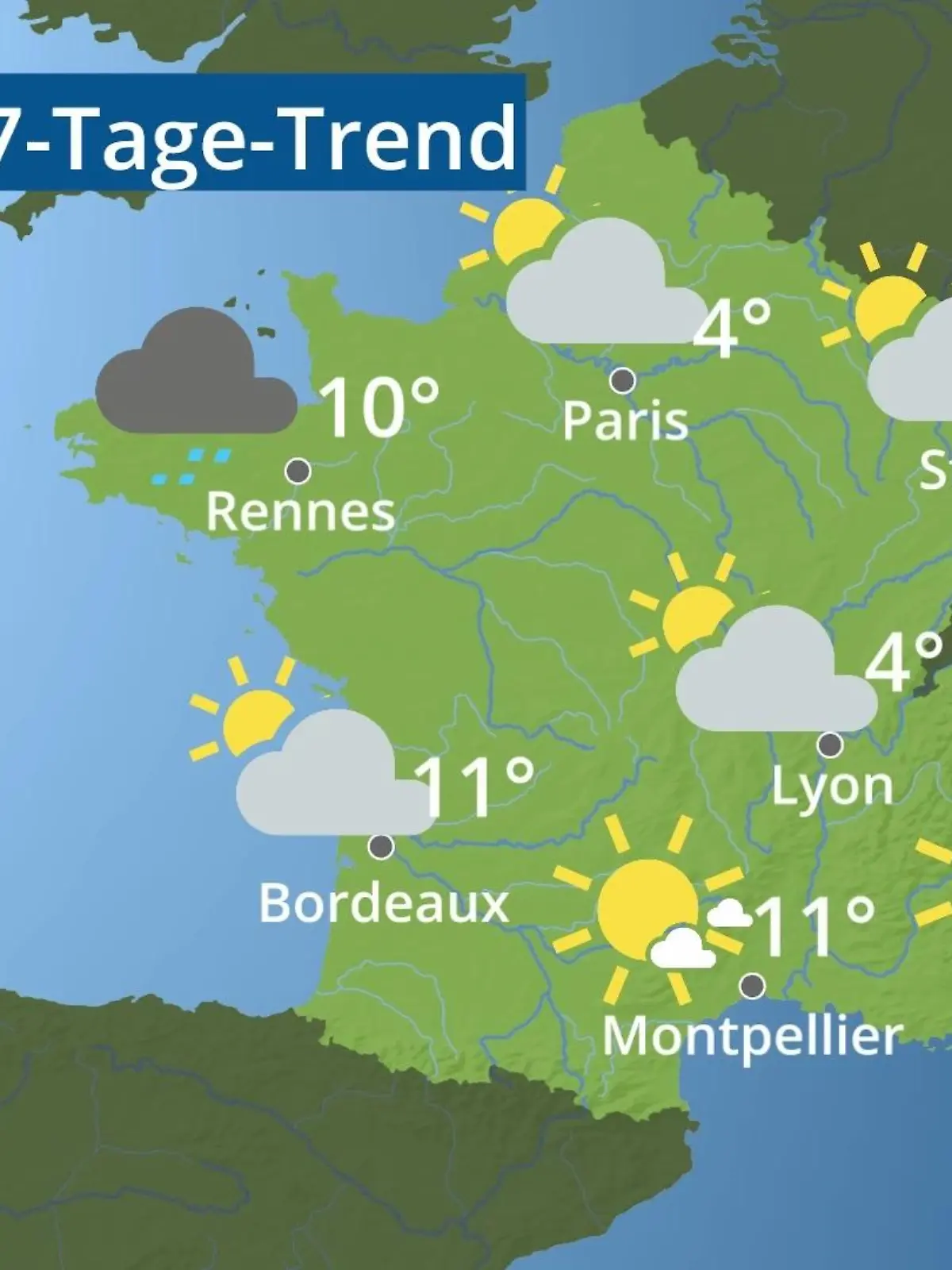 Bild zu: "Frankreich: Wie wird das Wetter?"