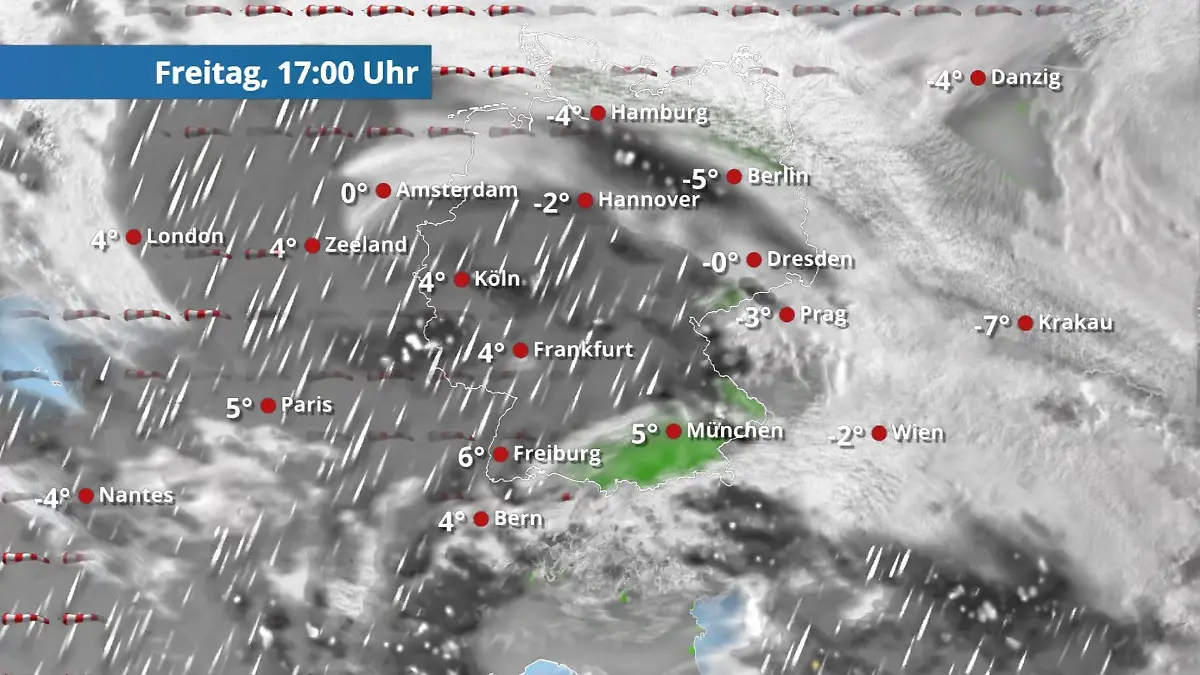 Prognose vom 9. Januar Der Regen- und Wolkenfilm für 48 Stunden