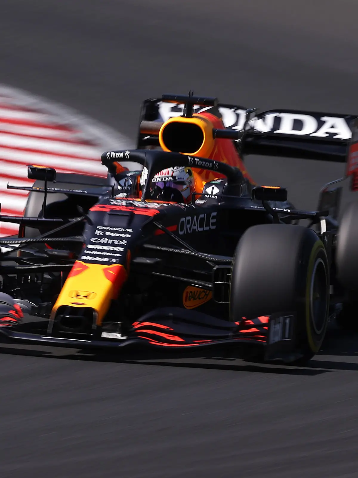 BUDAPEST, HUNGARY - JULY 30: Max Verstappen of the Netherlands driving the (33) Red Bull Racing RB16B Honda during practice ahead of the F1 Grand Prix of Hungary at Hungaroring on July 30, 2021 in Budapest, Hungary. (Photo by Lars Baron/Getty Images)