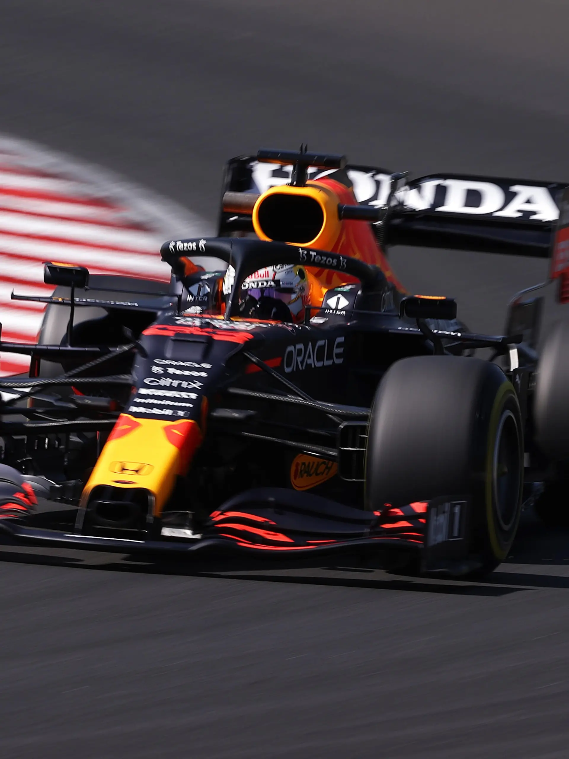 BUDAPEST, HUNGARY - JULY 30: Max Verstappen of the Netherlands driving the (33) Red Bull Racing RB16B Honda during practice ahead of the F1 Grand Prix of Hungary at Hungaroring on July 30, 2021 in Budapest, Hungary. (Photo by Lars Baron/Getty Images)