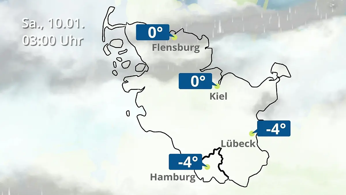 Hamburg, Schleswig-Holstein: Wie wird das Wetter? Regen- und Wolkenfilm für die Nordsee- und Ostseeküste