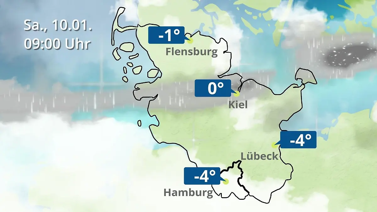 Hamburg, Schleswig-Holstein: Wie wird das Wetter? Regen- und Wolkenfilm für die Nordsee- und Ostseeküste