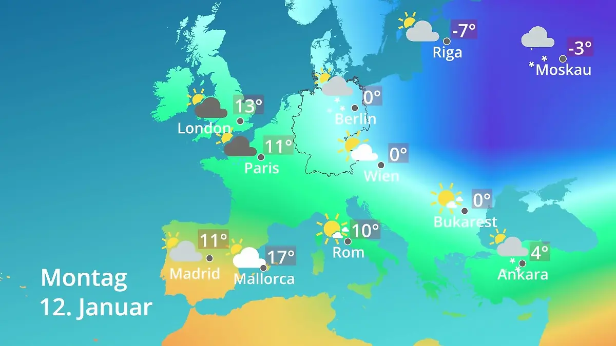 Europa: Wie wird das Wetter? Prognose: Temperaturen von Spanien bis zur Türkei