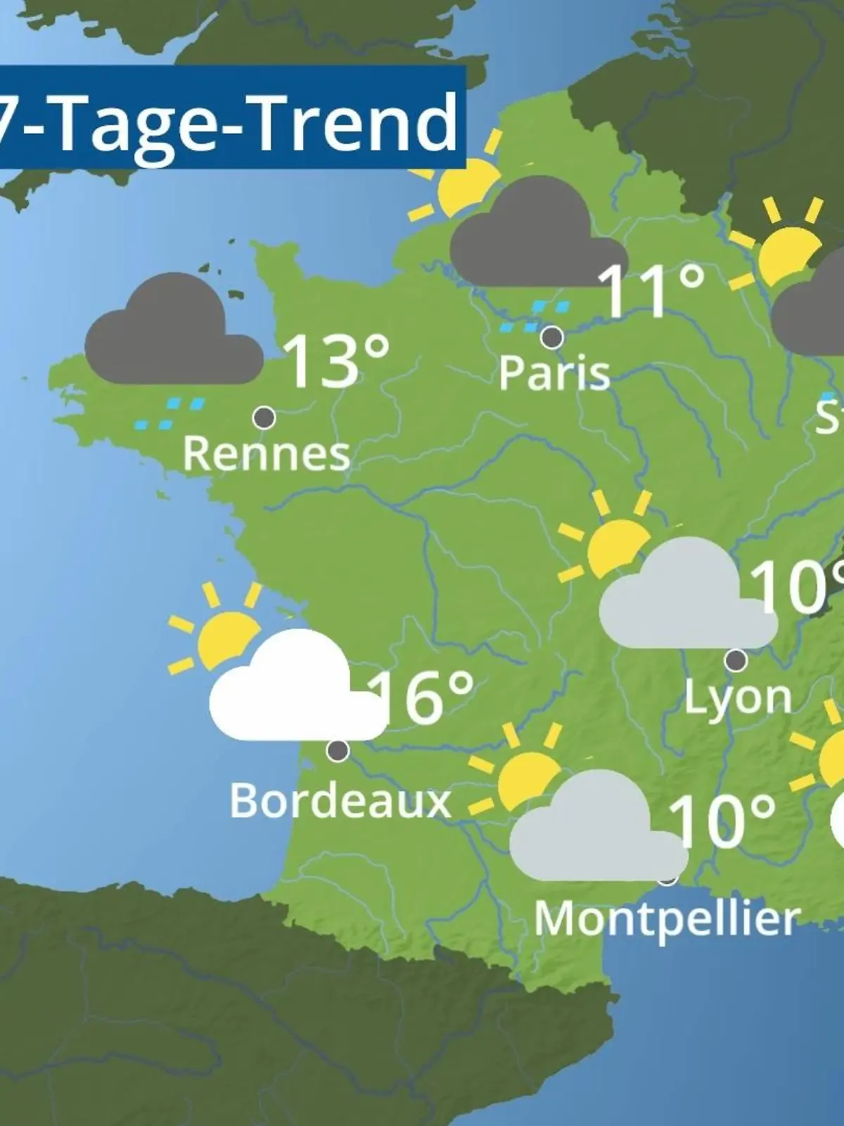 Bild zu: "Frankreich: Wie wird das Wetter?"