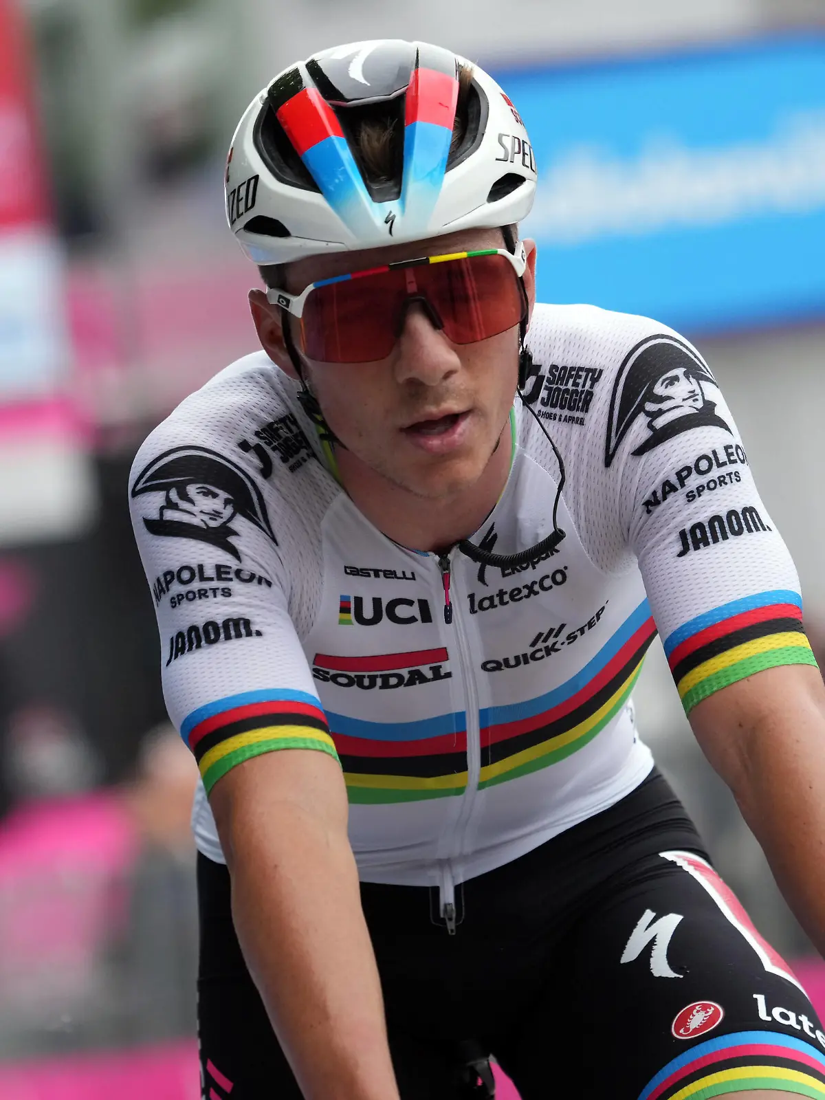 Foto Gian Mattia D Alberto/LaPresse 13 Maggio 2023 Fossombrone - Italia - Ciclismo - Giro d Italia 2023 - Edizione 106 - Tappa 8 da Terni a Fossombrone. Nella foto: EVENEPOEL RemcoBELSOUDAL QUICK-STEP May 13, 2023 Fossombrone Italy - Sport, Cycling - Giro d Italia 2023 - 106th Edition - Stage 8 from Terni to Fossombrone. In the pic: PUBLICATIONxNOTxINxITAxFRAxCHN Copyright: xGianxMattiaxD Alberto/LaPressex