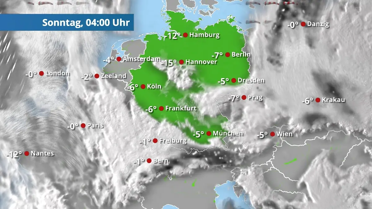 Schnee zieht sich erst einmal zurück Der Regen- und Wolkenfilm für 48 Stunden