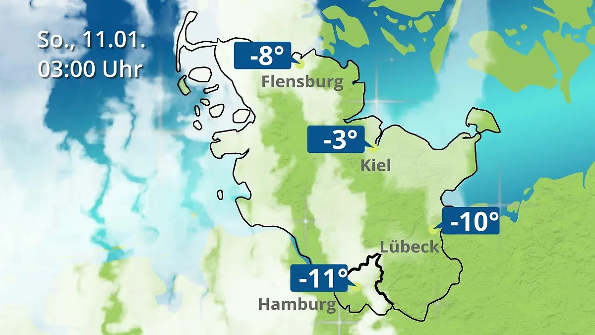 Hamburg, Schleswig-Holstein: Wie wird das Wetter? Regen- und Wolkenfilm für die Nordsee- und Ostseeküste