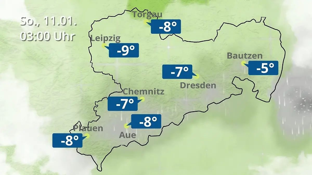 Sachsen: Wie wird das Wetter? Regen- und Wolkenfilm für Chemnitz, Dresden und Leipzig