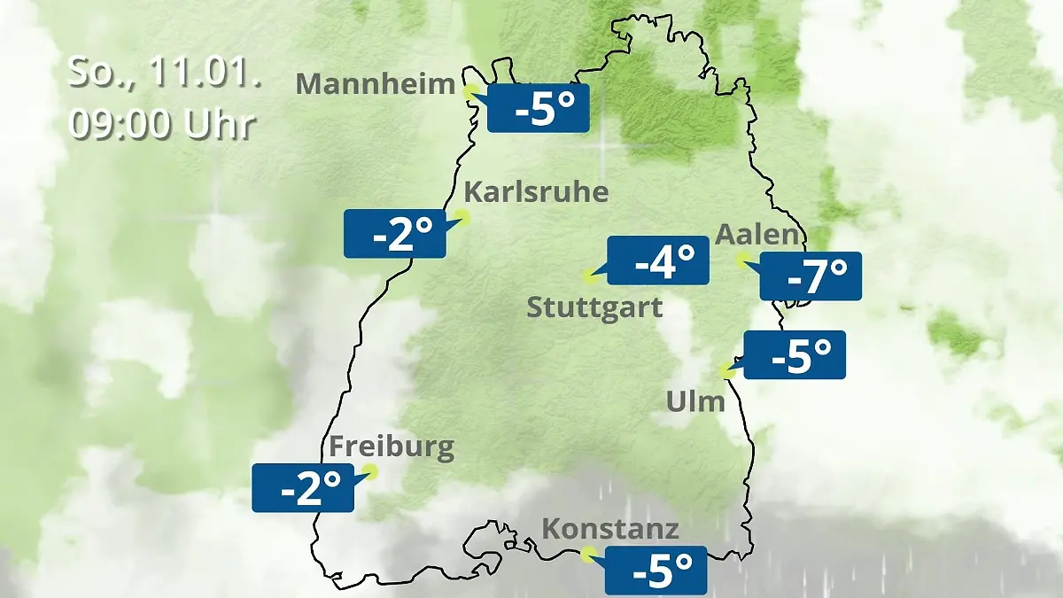 Baden-Württemberg: Wie wird das Wetter? Regen- und Wolkenfilm für Stuttgart, Mannheim und Karlsruhe