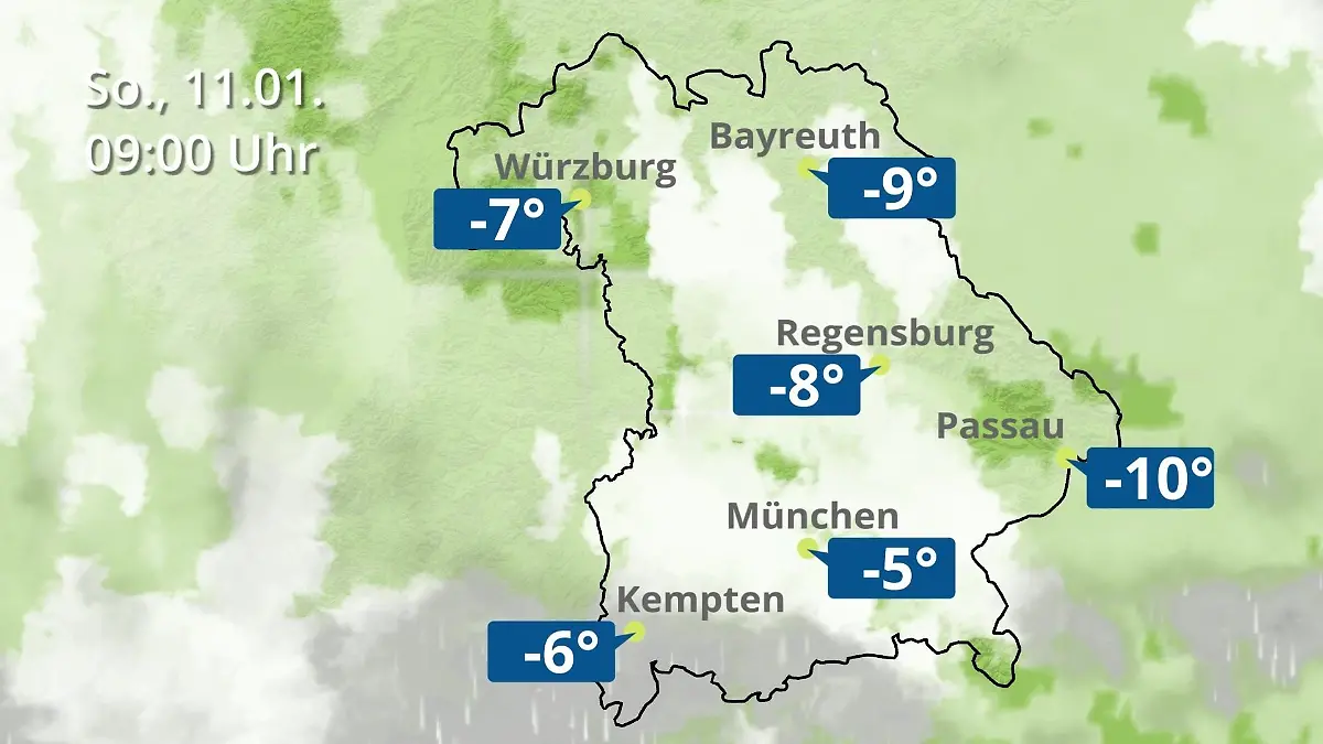 Bayern: Wie wird das Wetter? Regen- und Wolkenfilm für München, Regensburg und Würzburg