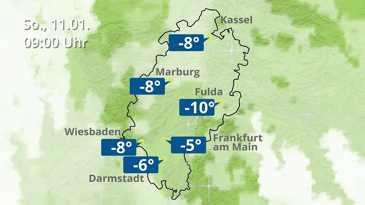 Hessen: Wie wird das Wetter? Regen- und Wolkenfilm für Frankfurt am Main und Wiesbaden