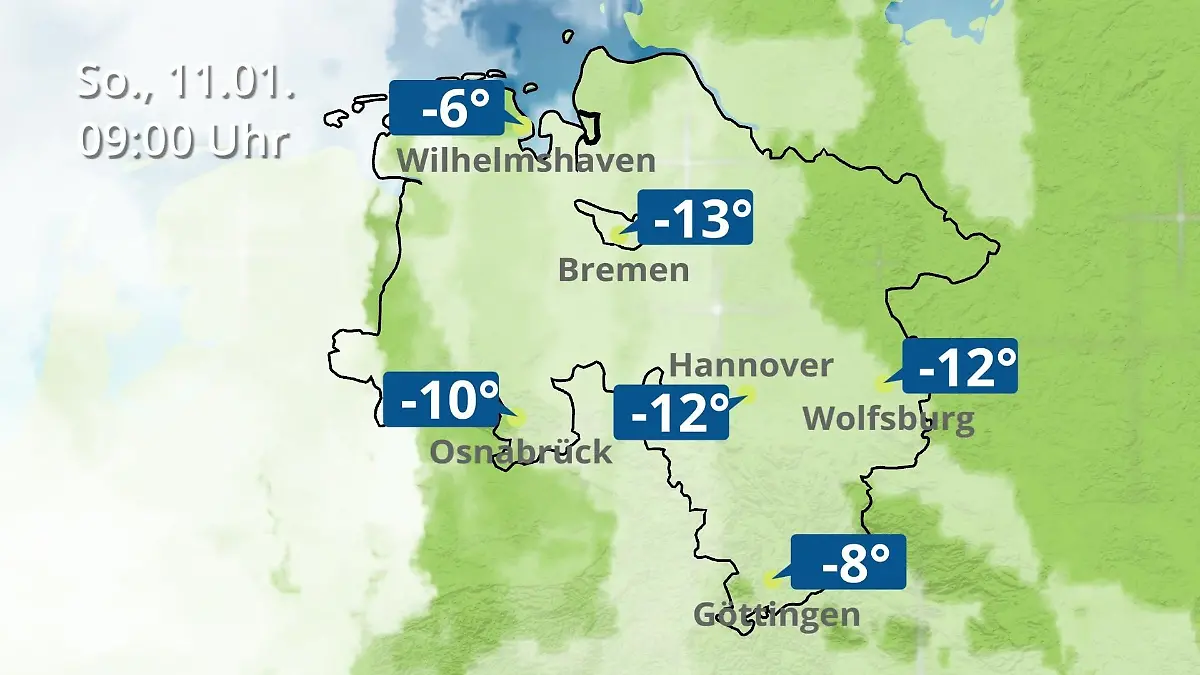 Bremen und Niedersachsen: Wie wird das Wetter? Regen- und Wolkenfilm für Hannover, Osnabrück und Wolfsburg