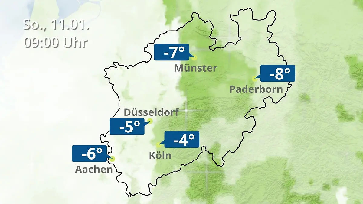 Nordrhein-Westfalen: Wie wird das Wetter? Regen- und Wolkenfilm für Köln, Düsseldorf und Münster