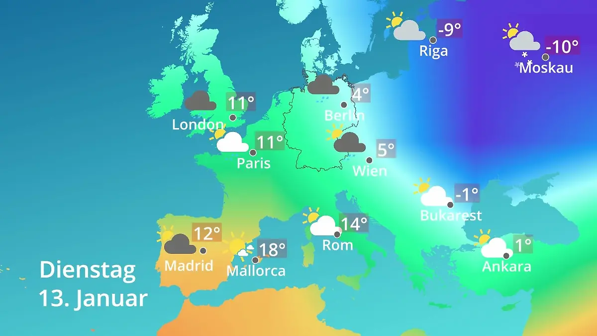 Europa: Wie wird das Wetter? Prognose: Temperaturen von Spanien bis zur Türkei