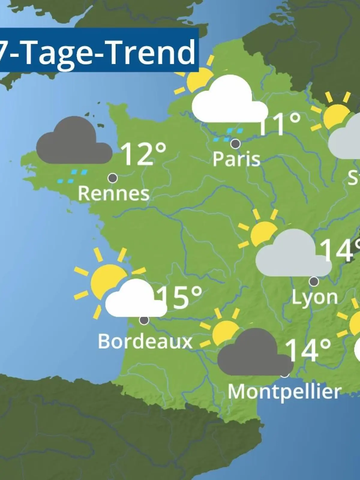Bild zu: "Frankreich: Wie wird das Wetter?"