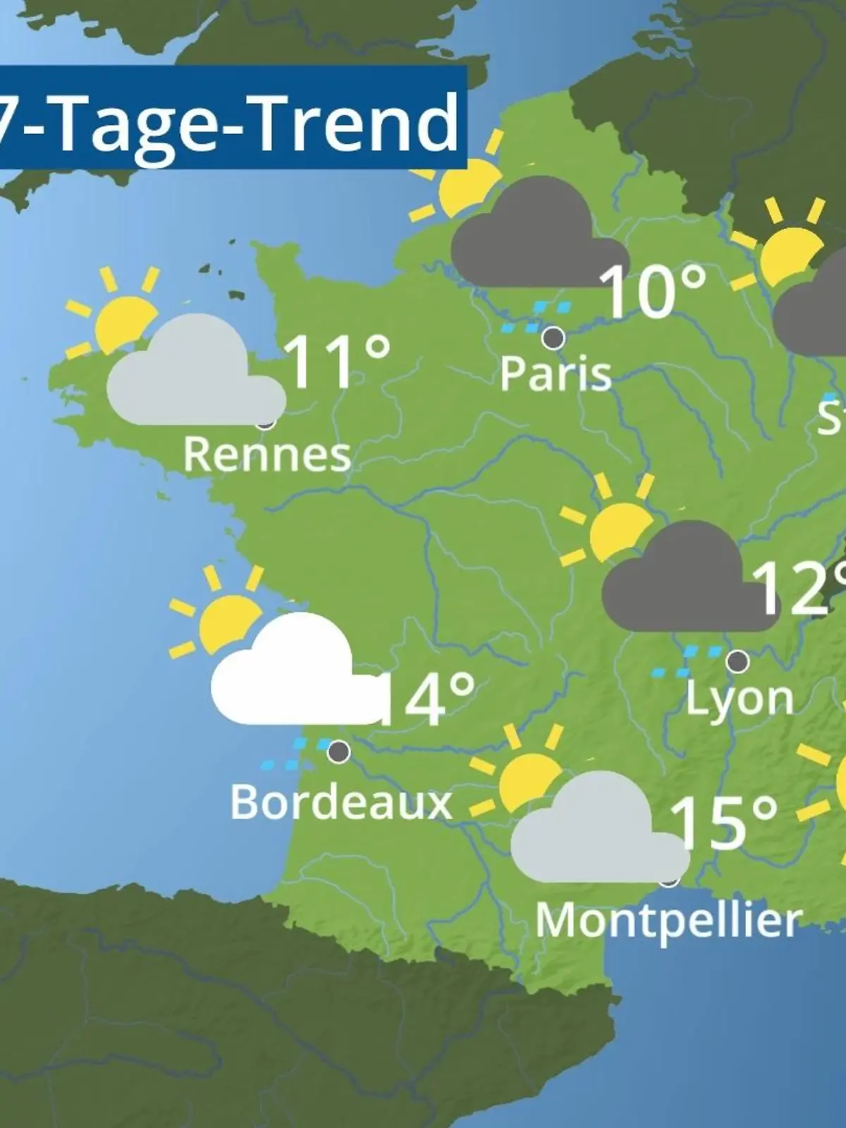 Bild zu: "Frankreich: Wie wird das Wetter?"
