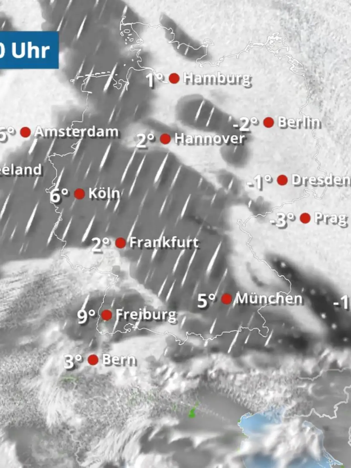 Bild zu: "Immer wieder grau und nass - Regen löst Schneefall ab"