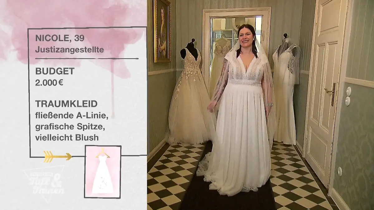 Ein helles Kleid für eine sonst dunkel gekleidete Frau Gewöhnungsbedürftig