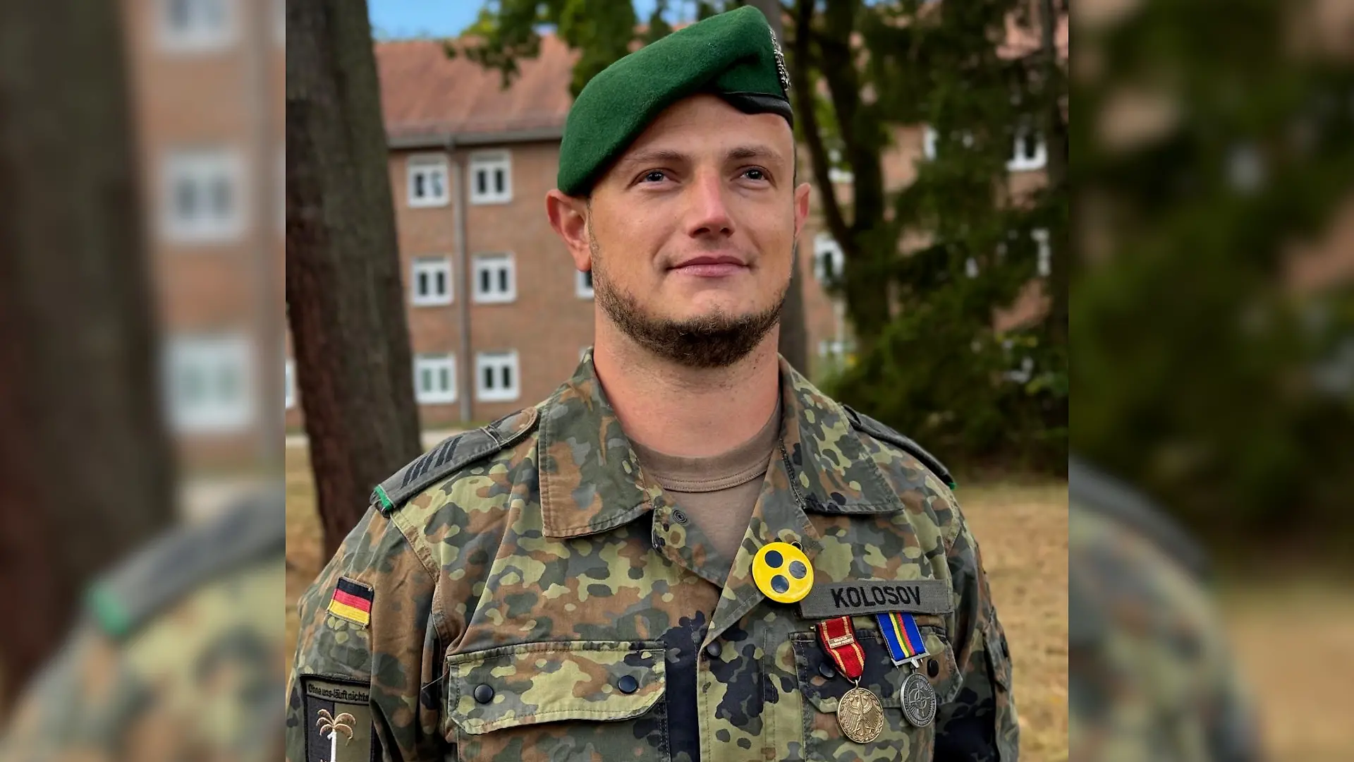 Bei einem Einsatz in Litauen verliert der 34-Jährige Soldat sein Augenlicht.