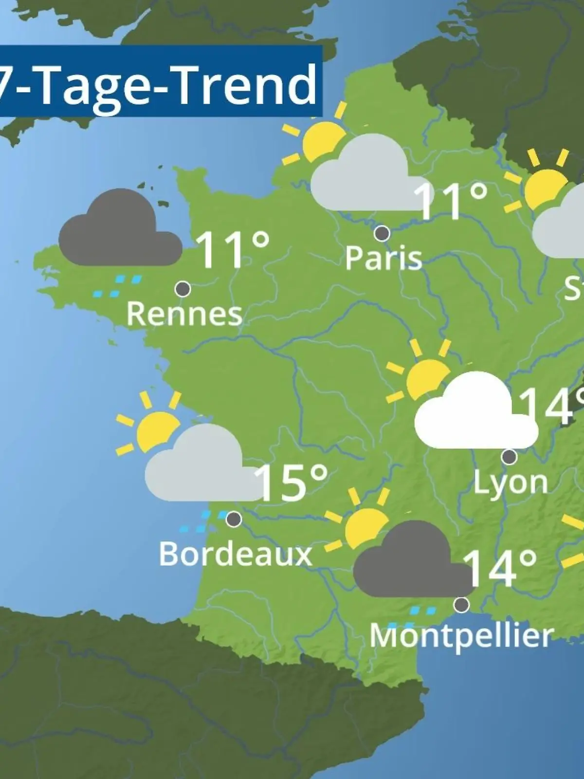 Bild zu: "Frankreich: Wie wird das Wetter?"
