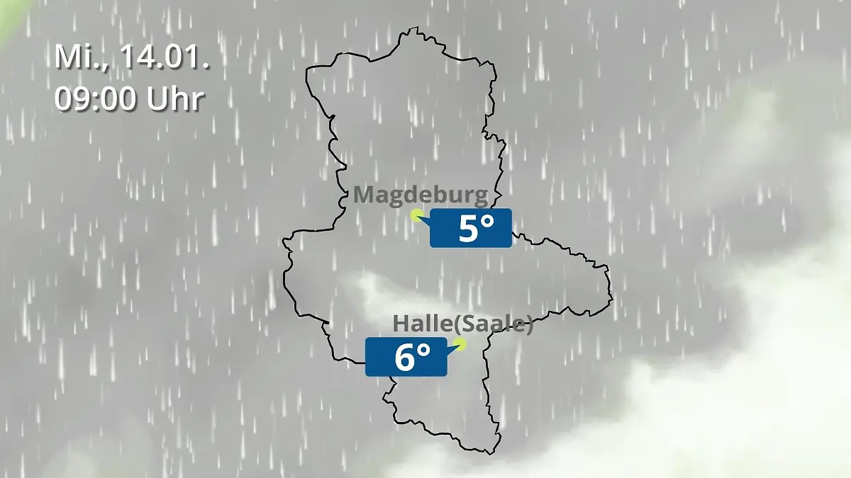 Sachsen-Anhalt: Wie wird das Wetter? Regen und Wolkenfilm für Halle und Magdeburg