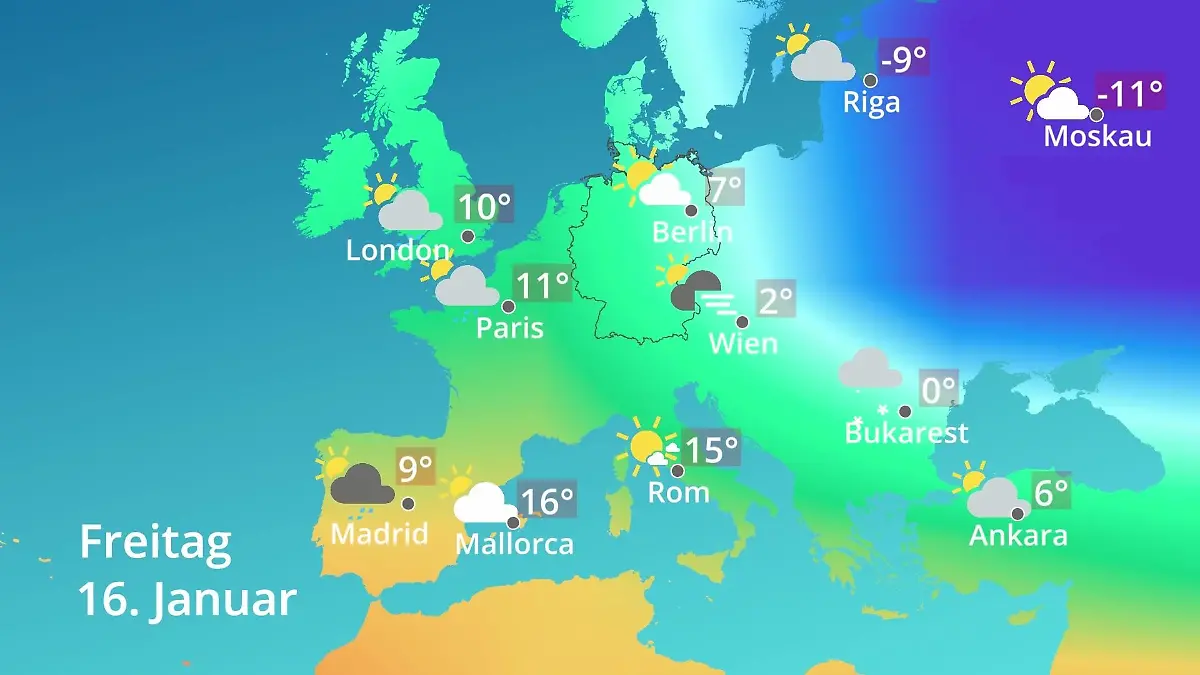 Europa: Wie wird das Wetter? Prognose: Temperaturen von Spanien bis zur Türkei