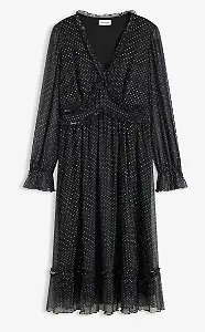 Midi-Kleid mit weißen Punkten