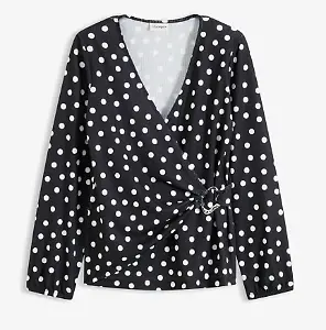 Gepunktetes Langarmshirt aus strukturiertem Jersey