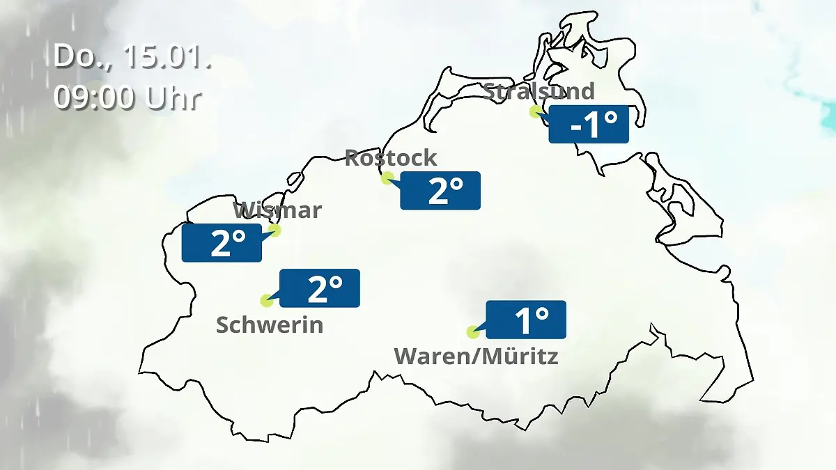Mecklenburg-Vorpommern: Wie wird das Wetter? Regen- und Wolkenfilm für Rostock, Rügen und die Ostseeküste