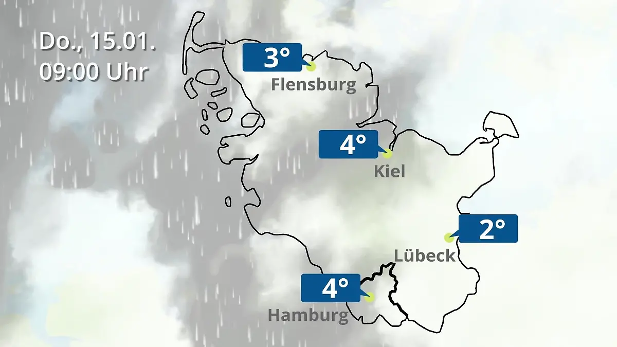 Hamburg, Schleswig-Holstein: Wie wird das Wetter? Regen- und Wolkenfilm für die Nordsee- und Ostseeküste