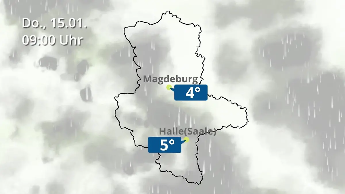 Sachsen-Anhalt: Wie wird das Wetter? Regen und Wolkenfilm für Halle und Magdeburg