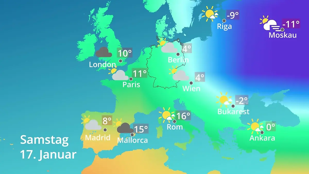 Europa: Wie wird das Wetter? Prognose: Temperaturen von Spanien bis zur Türkei