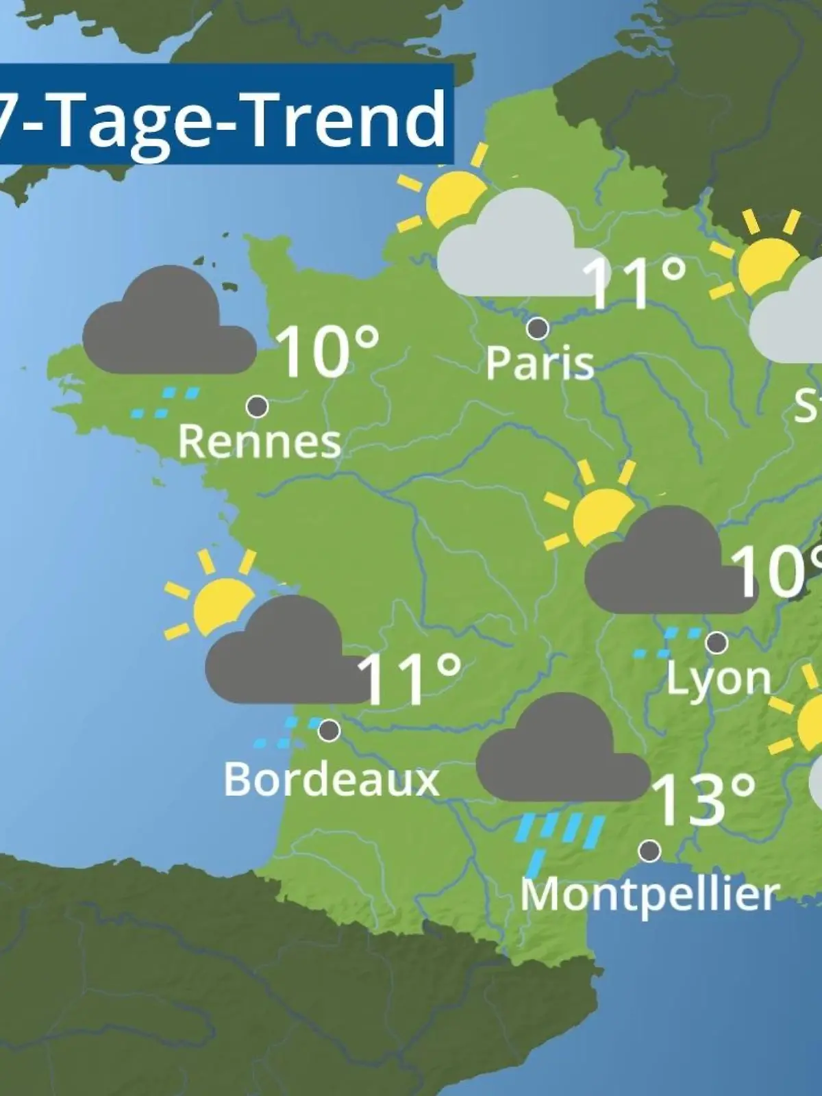 Bild zu: "Frankreich: Wie wird das Wetter?"