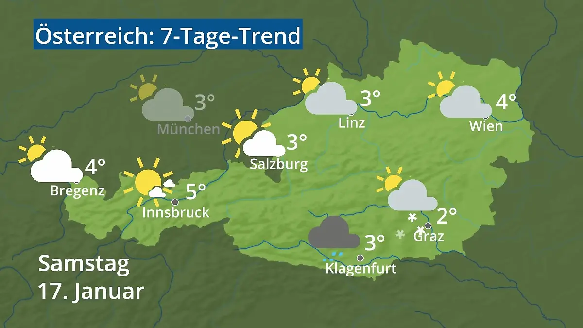 Österreich: Wie wird das Wetter? Video 7-Tage-Trend: Wien, Salzburg, Innsbruck