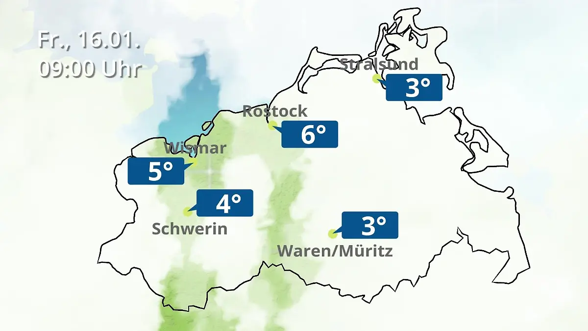 Mecklenburg-Vorpommern: Wie wird das Wetter? Regen- und Wolkenfilm für Rostock, Rügen und die Ostseeküste