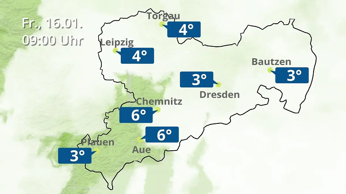 Sachsen: Wie wird das Wetter? Regen- und Wolkenfilm für Chemnitz, Dresden und Leipzig