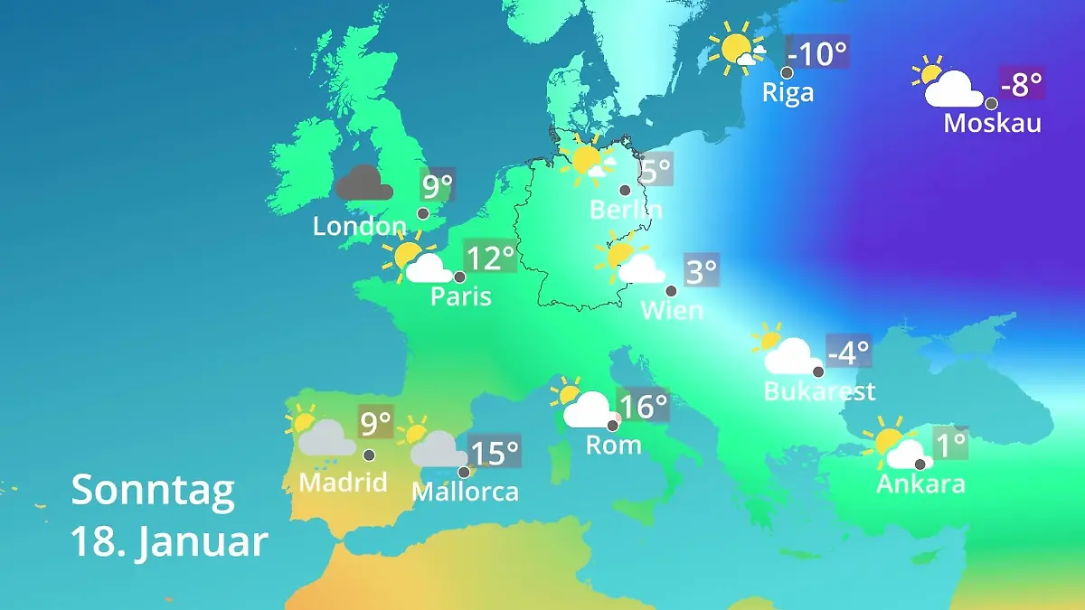 Europa: Wie wird das Wetter? Prognose: Temperaturen von Spanien bis zur Türkei