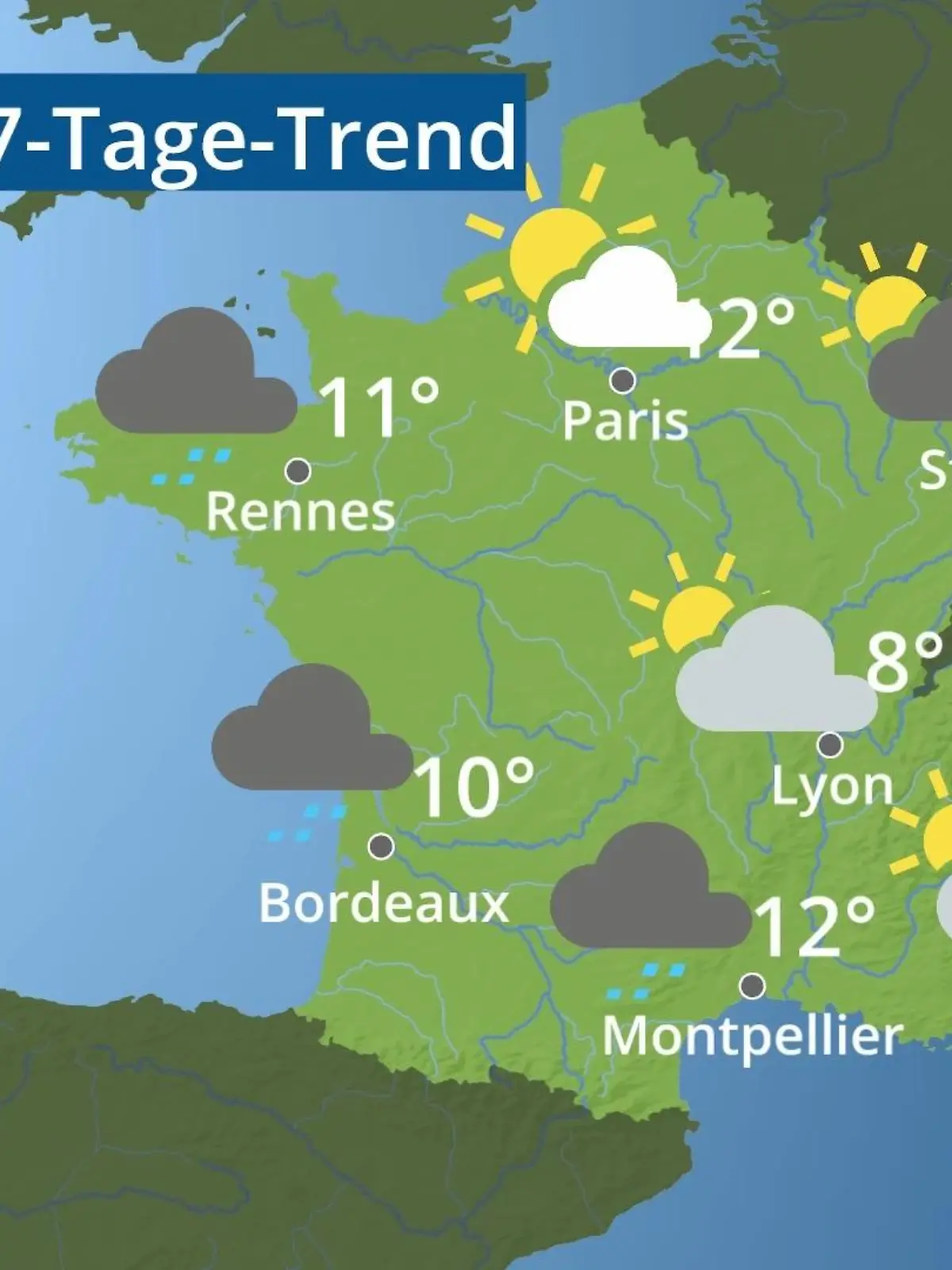 Bild zu: "Frankreich: Wie wird das Wetter?"