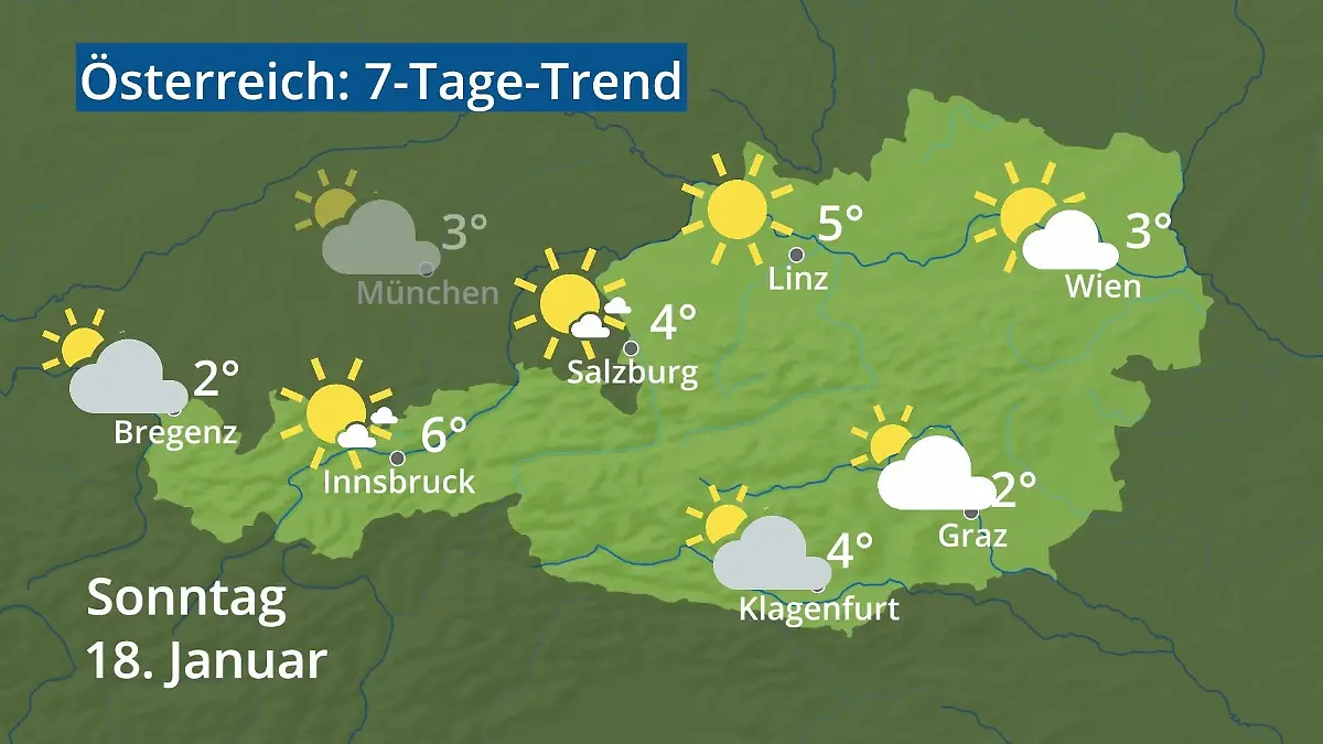 Österreich: Wie wird das Wetter? Video 7-Tage-Trend: Wien, Salzburg, Innsbruck