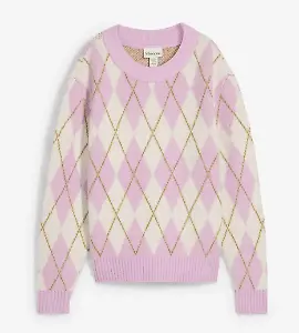 Feinstrickpullover mit Karomuster