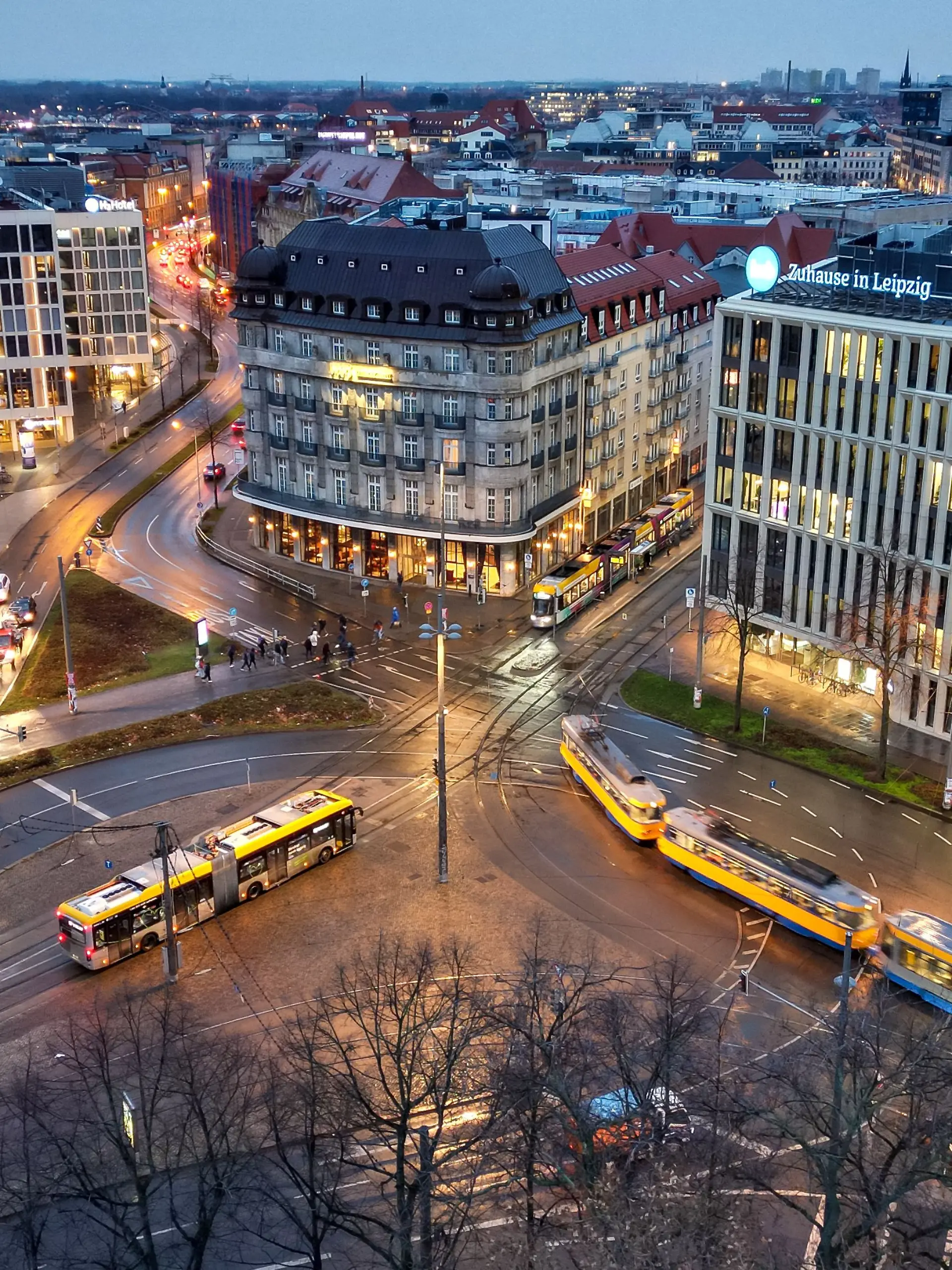 Leipzig am Morgen - Willy-Brandt-Platz