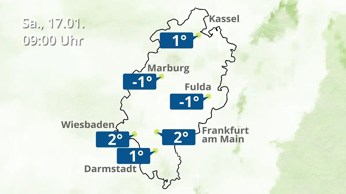 Hessen: Wie wird das Wetter? Regen- und Wolkenfilm für Frankfurt am Main und Wiesbaden