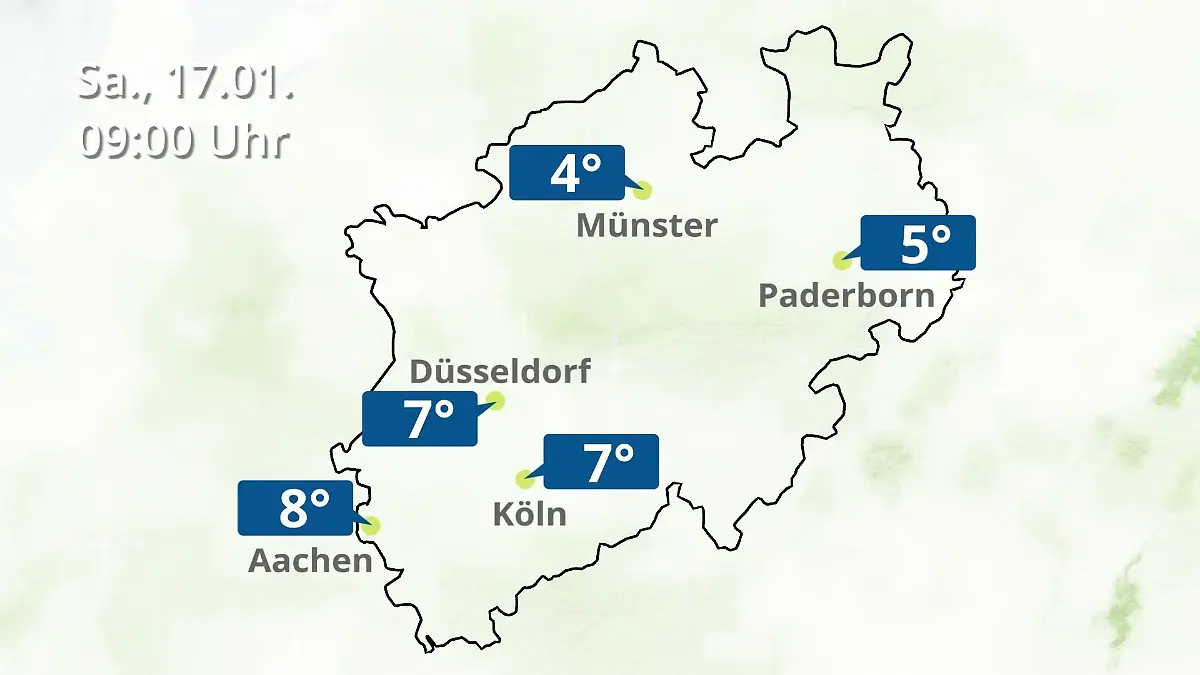 Nordrhein-Westfalen: Wie wird das Wetter? Regen- und Wolkenfilm für Köln, Düsseldorf und Münster